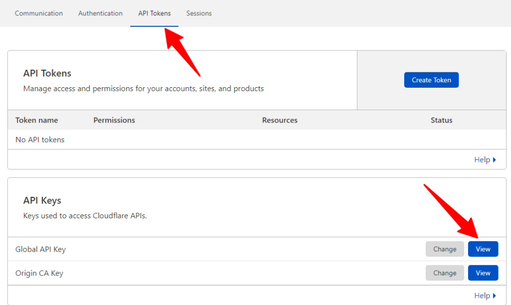 getting API in cloud flare dashboard
