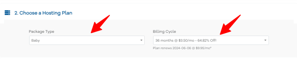 Editing hosting plan in hostGator
