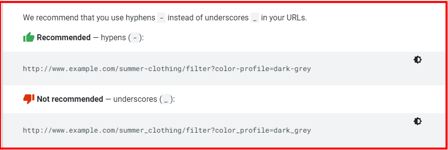 Google post on using hypens and dashes in URL settings