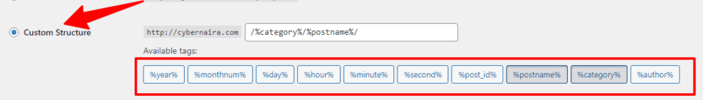 custom permalink structure in wordpress
