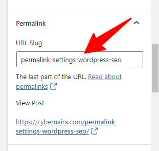 URL Slug settings in WordPress 