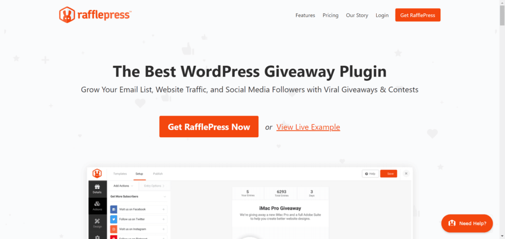 RafflePress WordPress Plugin homepage RafflePress WordPress Plugin homepage
