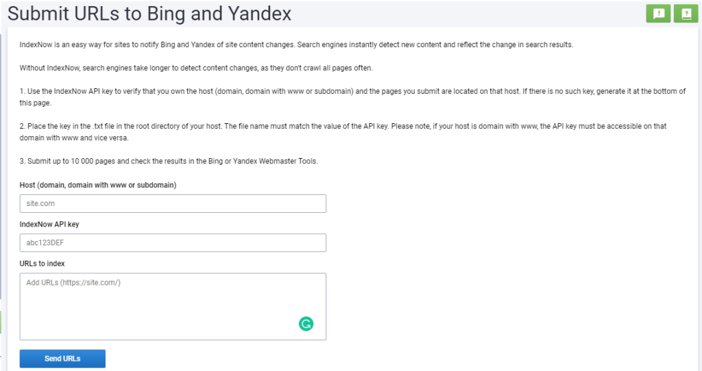 Serpstat — Growth hacking tool for SEO PPC and content marketing - CyberNaira Serpstat URL submission tool - indexnow