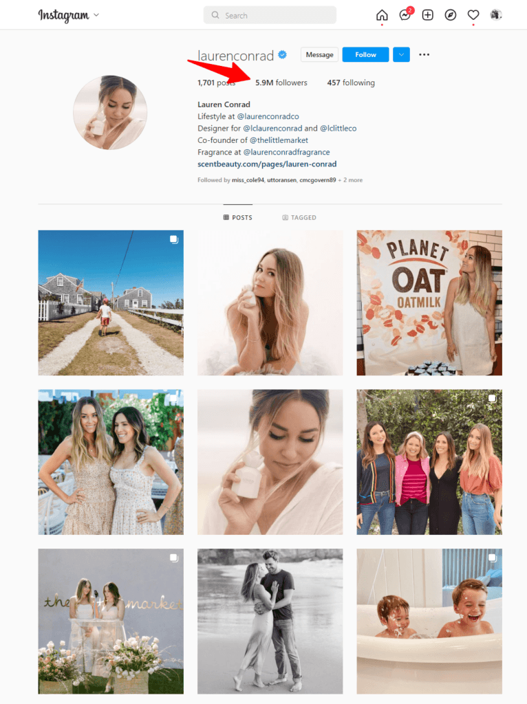 Lauren Conrad Instagram account