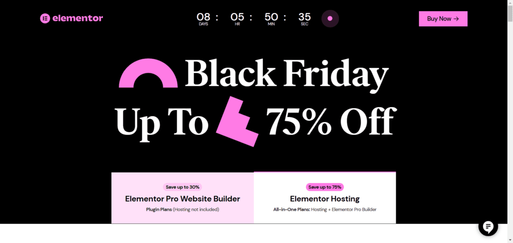 Elementor Black Friday landing page Elementor Black Friday landing page