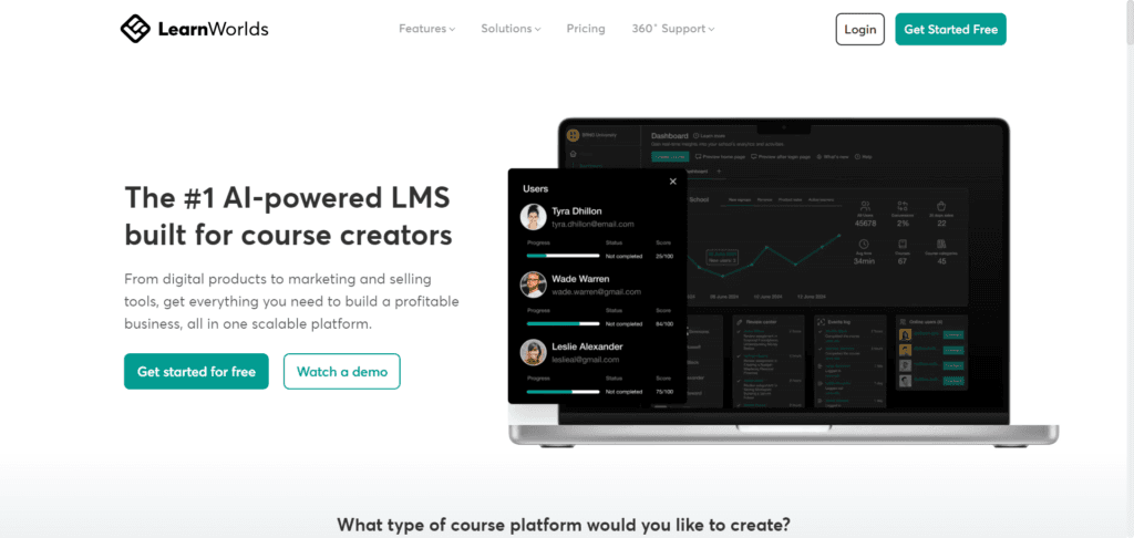 LearnWorld AI Powered learning platform