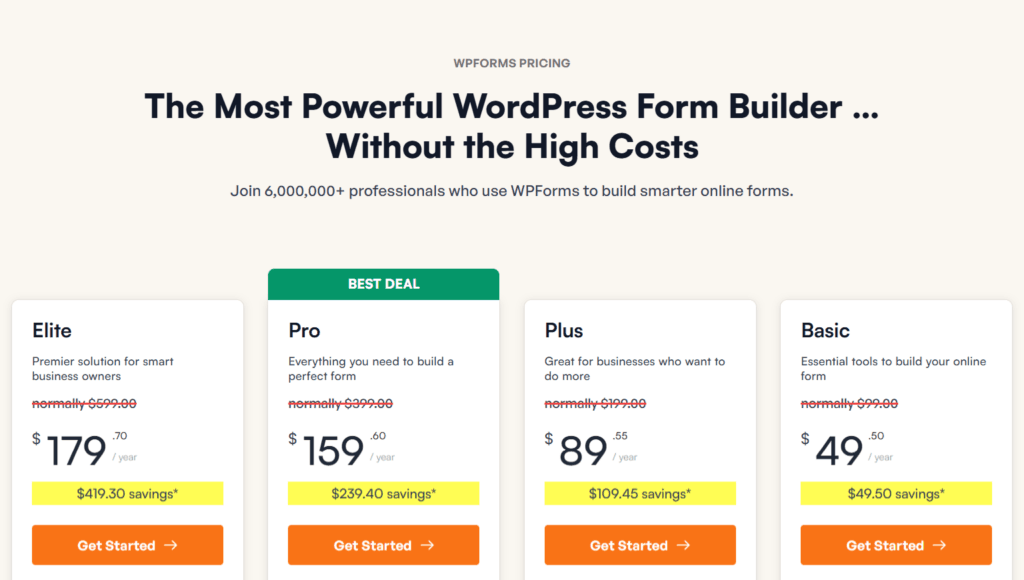 WPForms BFCM price page WPForms BFCM price page