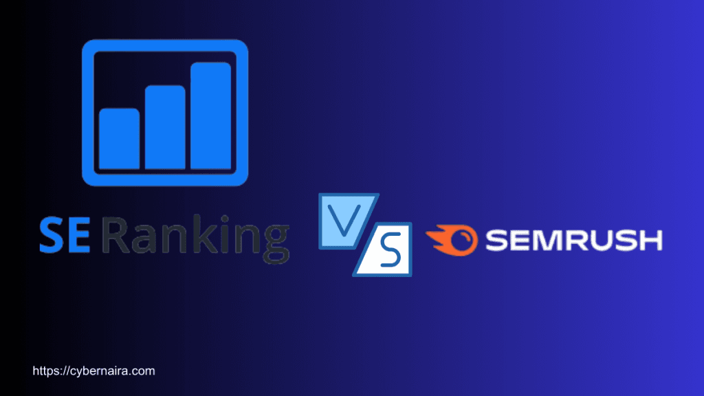 SE Ranking and Semrush logos with "Which is The Best SEO Tool?" text on a blue gradient background.