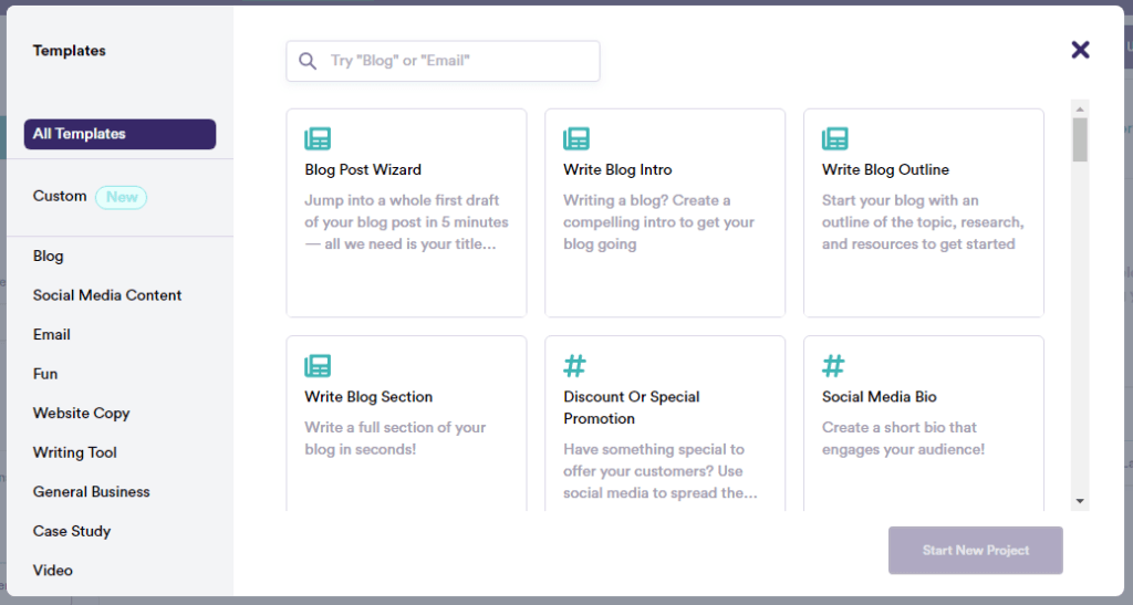 Copy.ai Content templates