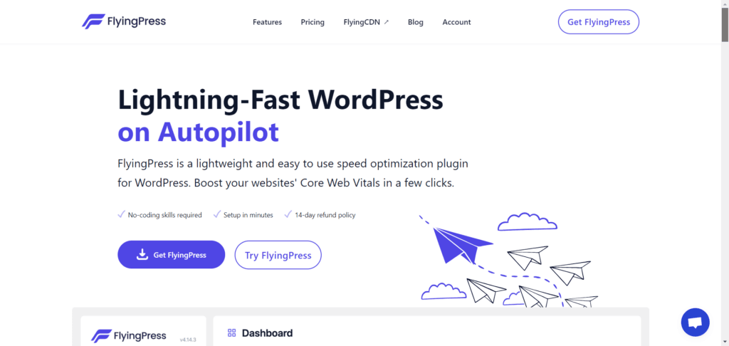FlyingPress landing page FlyingPress - landing page