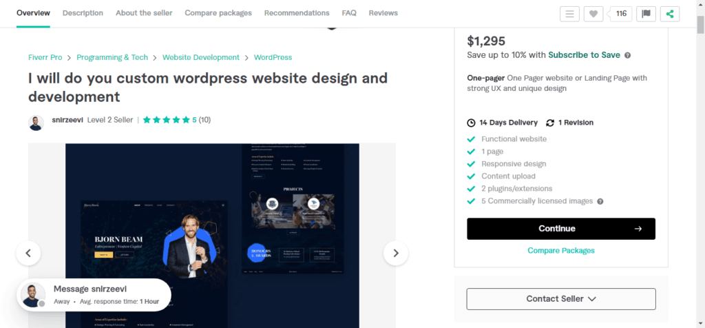 Fiverr gig description