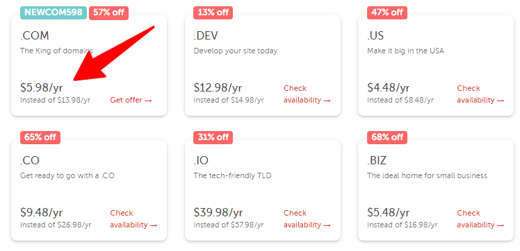 Namecheap domain extensions promo sale