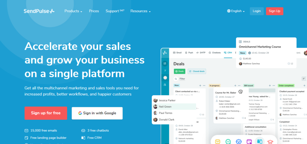 Multi Channel Marketing Automation Platform SendPulse - CyberNaira Sendpulse email marketing tools homepage