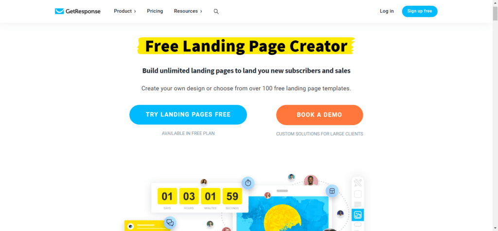 Getresponse free landing page creator