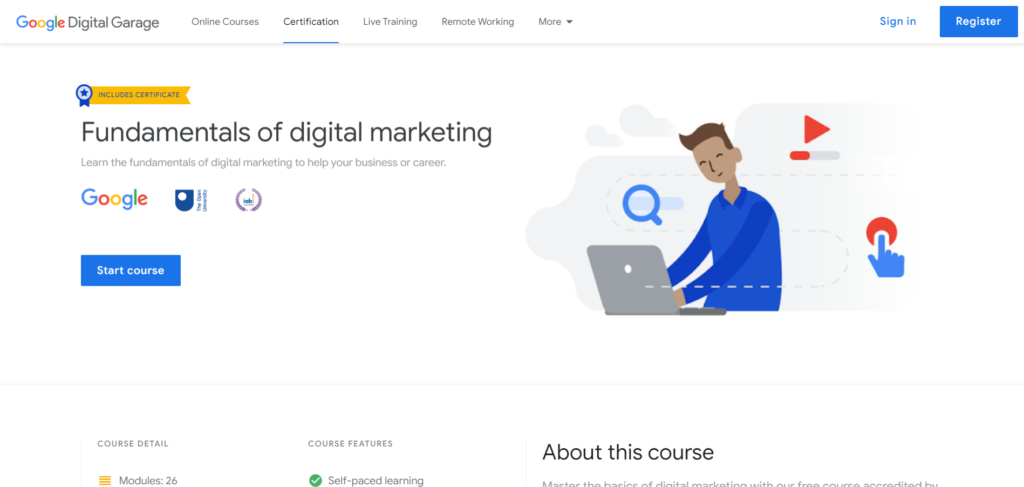 Fundamentals of digital marketing Google Digital Garage - CyberNaira Google Digital Garage - homepage