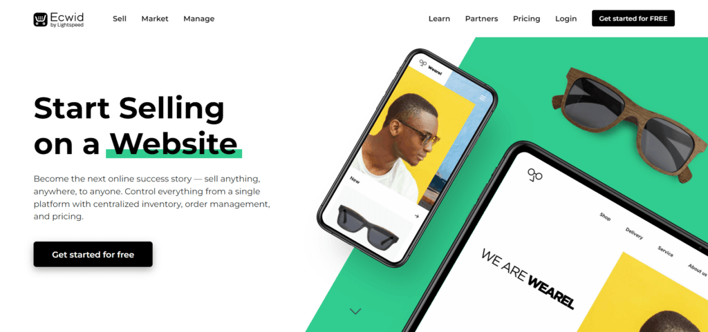 Ecwid homepage
