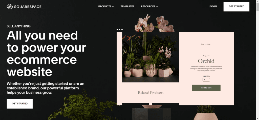 Squarespace homepage