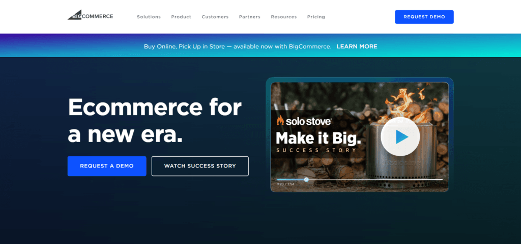 BigCommerce homepage 