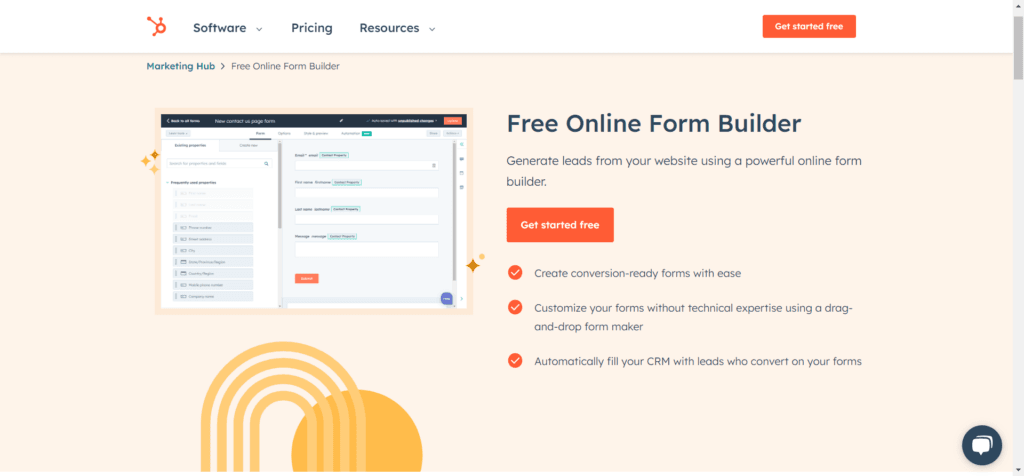 HubSpot Free online form builder
