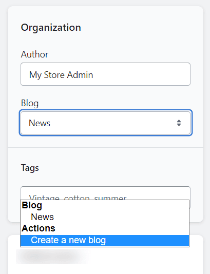 My Store · Add blog posts · Shopify adding a blog in Shopify
