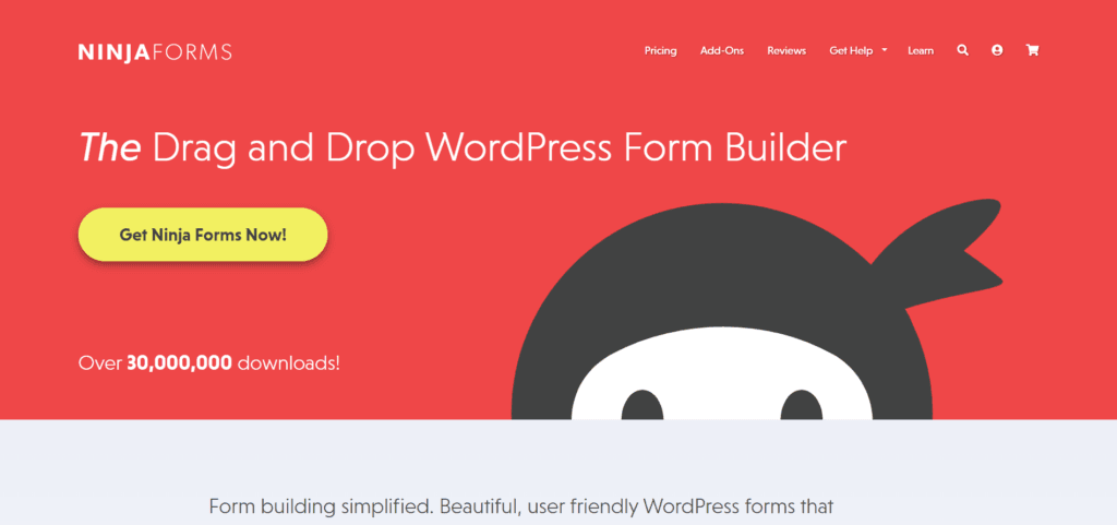 Ninja Forms home page