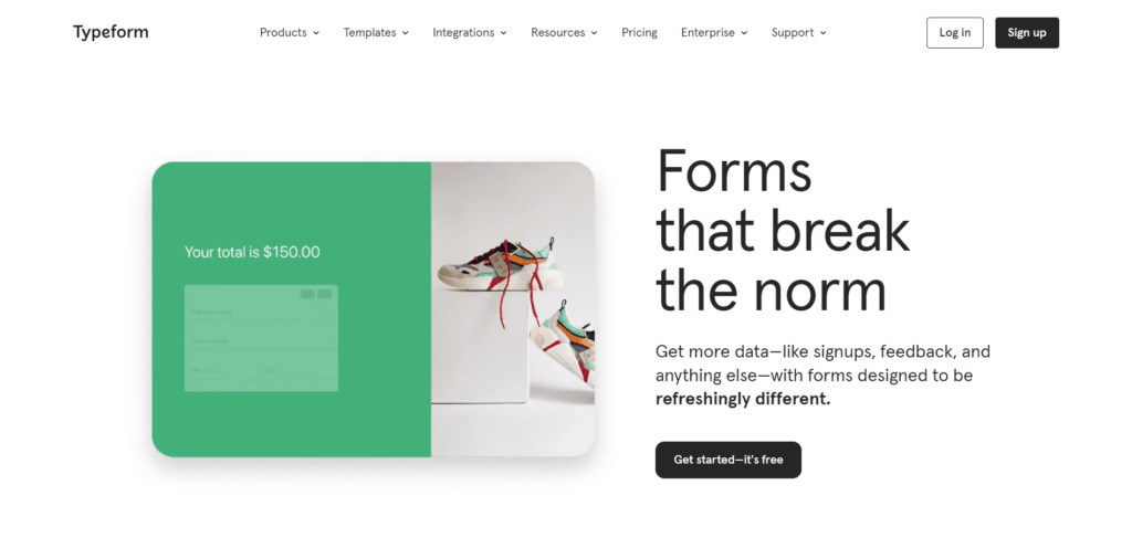 Typeform homepage