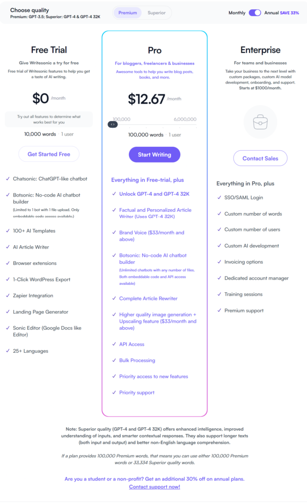 Writesonic Pricing Plans Most Affordable AI Writer - CyberNaira Writesonic pricing and plan, features and full details.