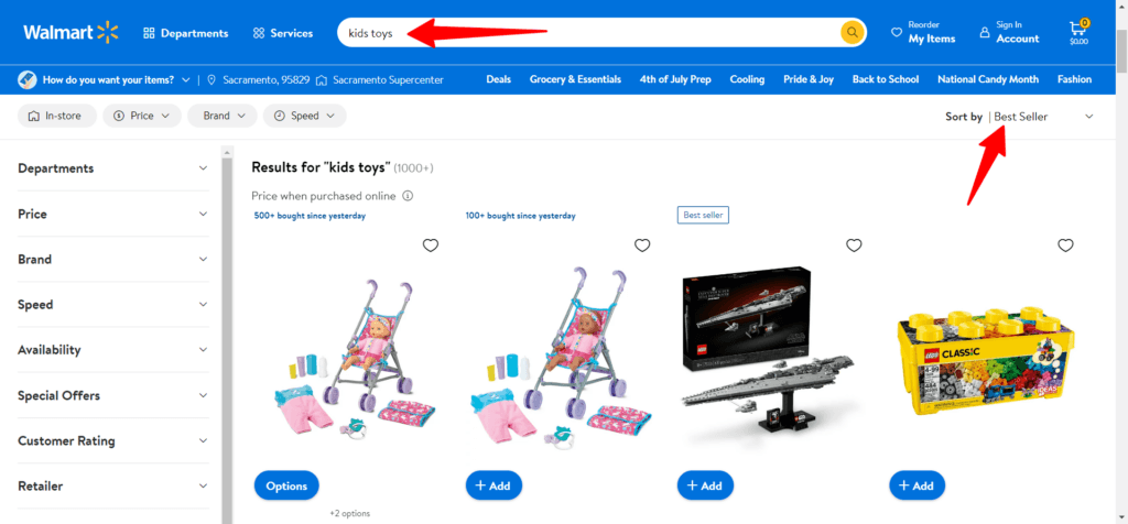 kids toys Walmart com Example of products from Walmart