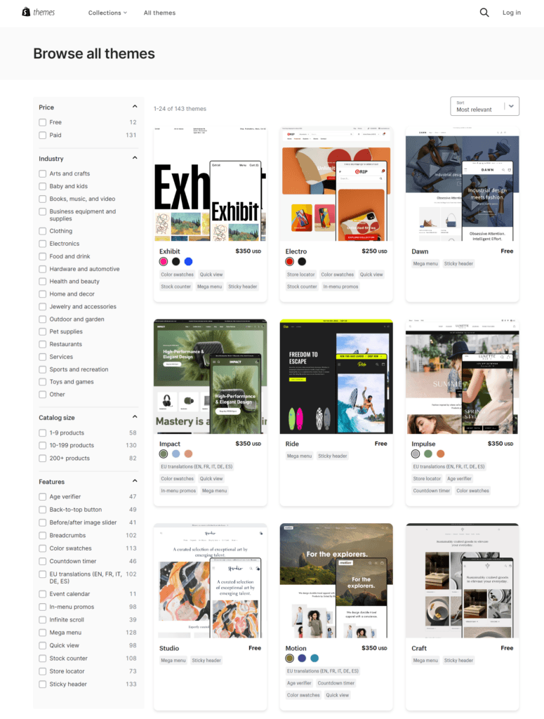 Shopify themes store - Browse all themes