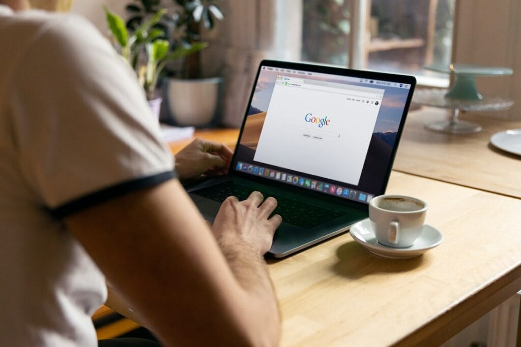 Google logo display on a laptop screen
