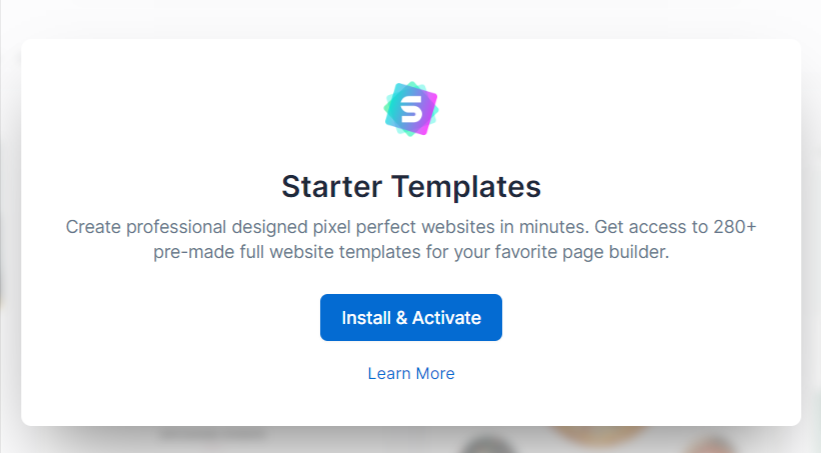 Astra Starter templates button - CyberNaira Starter templates activation button popup notice