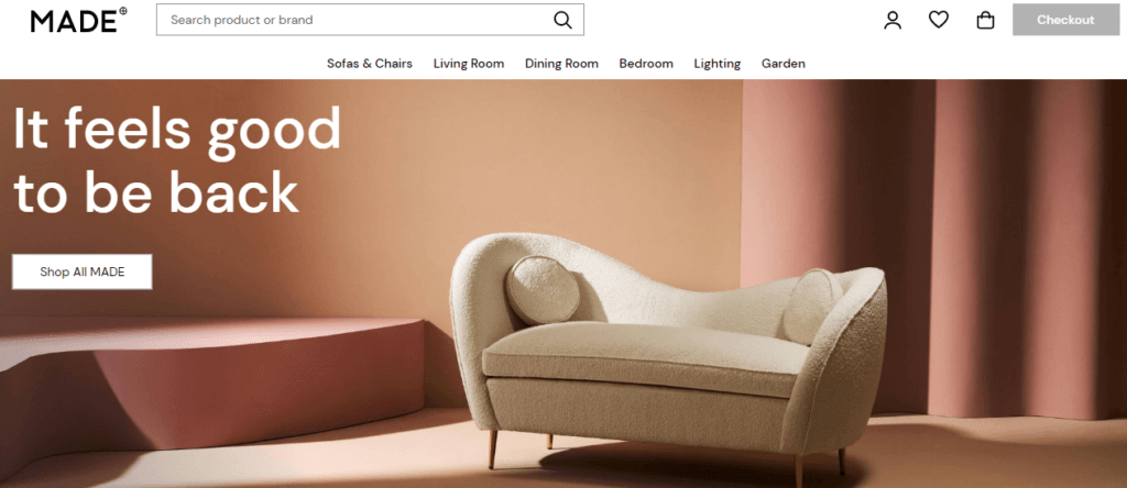 Example of product selling website