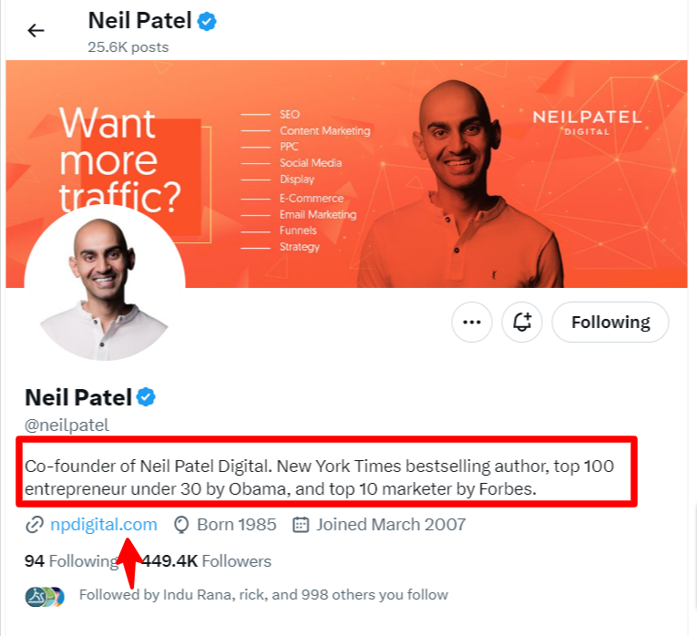 Neil Patel neilpatel X - CyberNaira Neil Patel Twitter profile page
