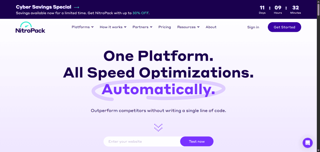 NitroPack BFCM Landing page