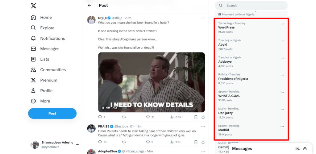 Twitter hastags - CyberNaira Trending hashtags list on Twitter