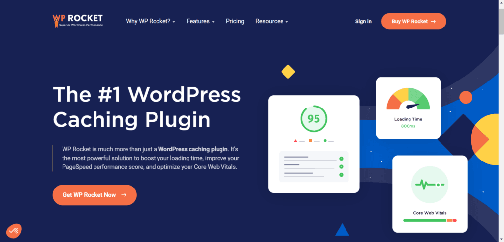 1 WordPress Caching Plugin WP Rocket 1 WP Rocket landing page