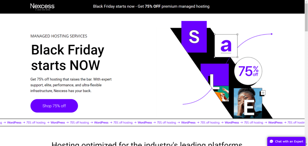 Nexcess Black Friday home page