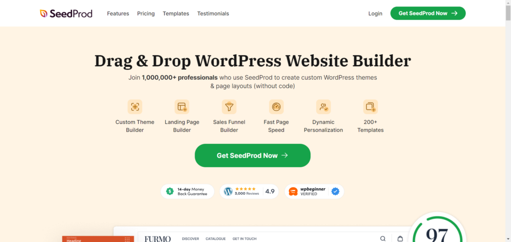 SeedProd Best Drag Drop WordPress Website Builder Landing Page Builder 1 - CyberNaira SeedProd website home page