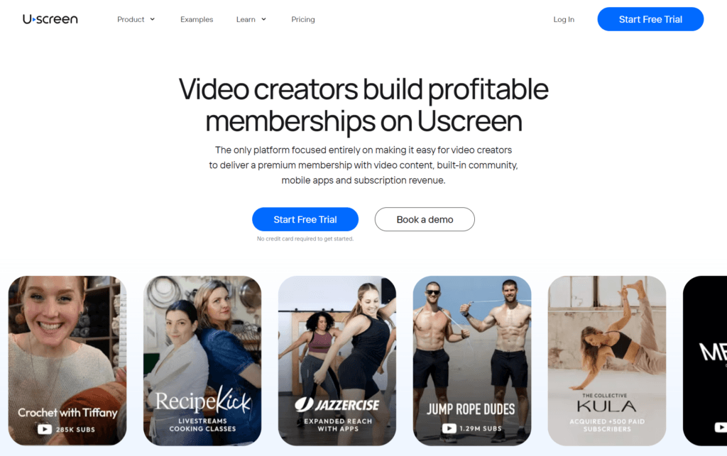 Uscreen landing page