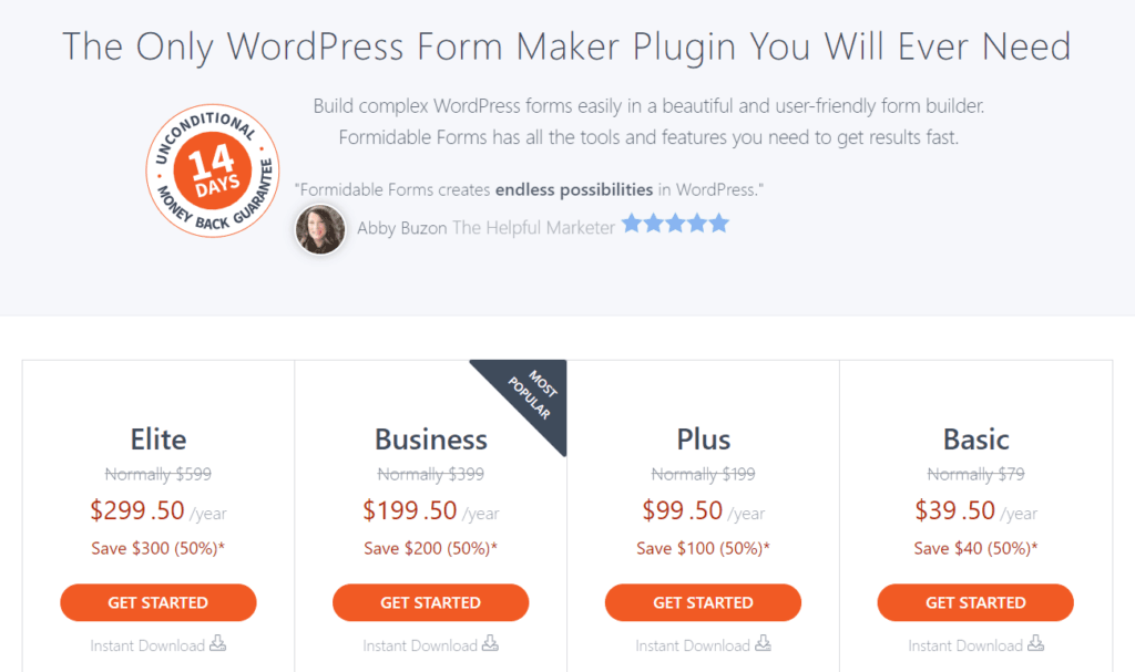 Formidable Forms price list and license access