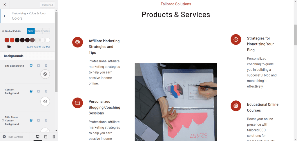 Customizing Kadence theme with customizer