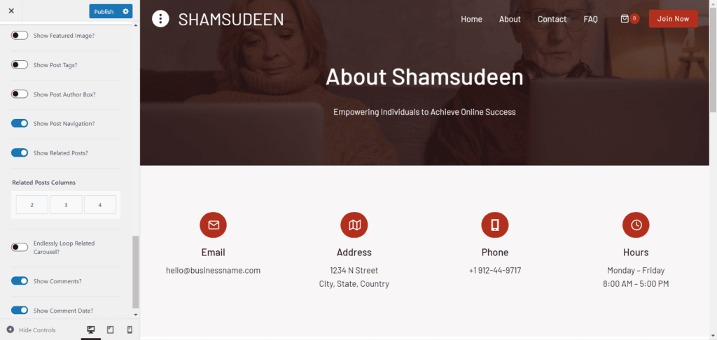 customize kadence theme single post