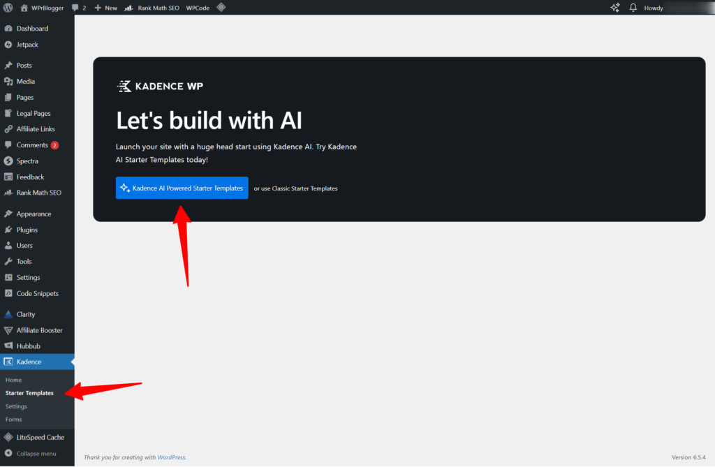 Starter templates AI - CyberNaira Activating Kadence AI Starter Templates