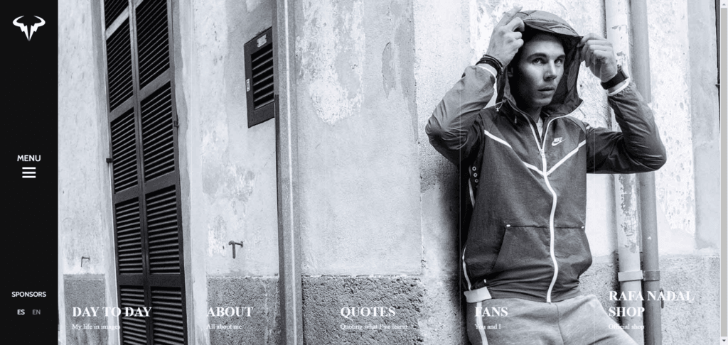 Rafael Nadal WordPress blog homepage