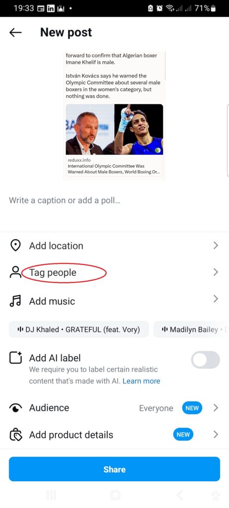 Instagram Tag People button - CyberNaira Instagram Tag People button