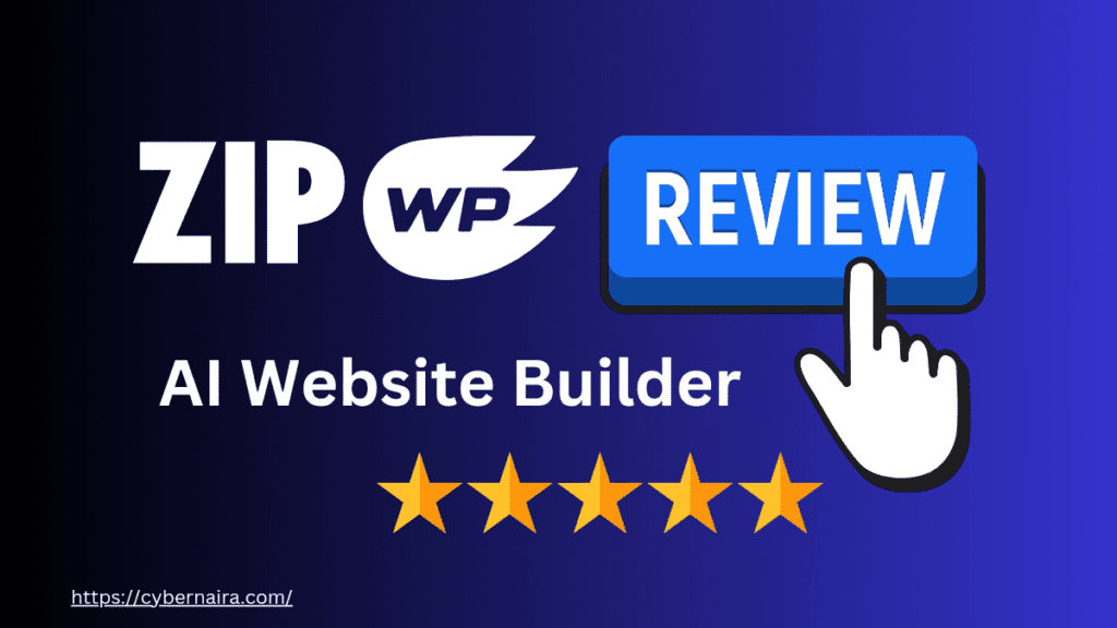 Featured image for a ZipWP AI website builder review with a five star rating.