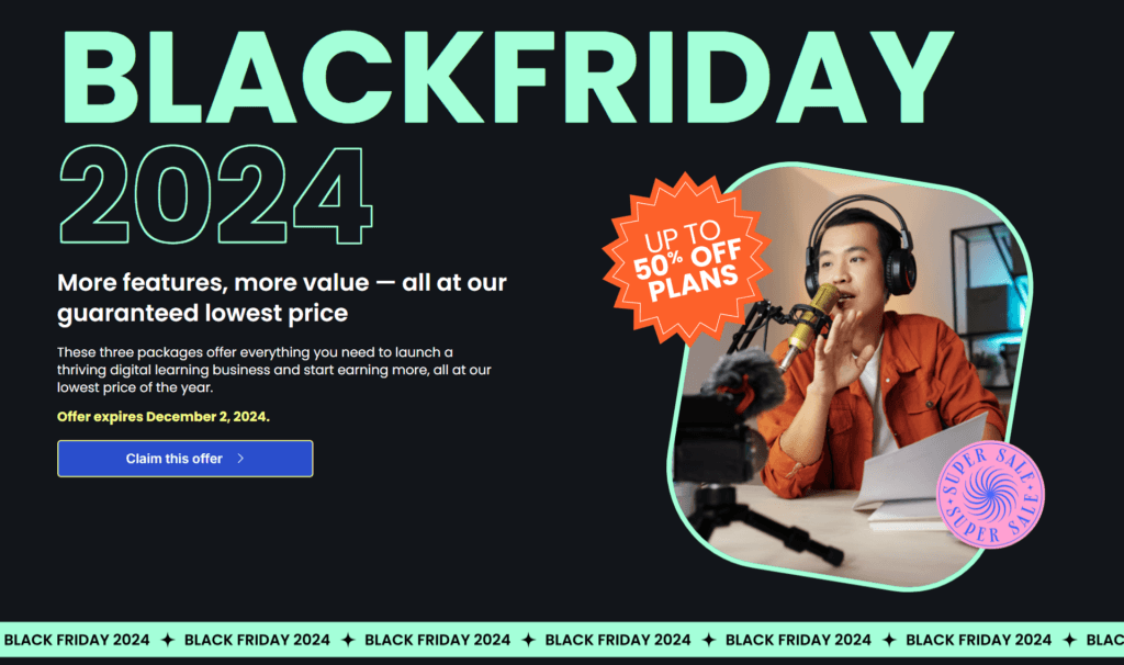 Thikific Black Friday landing page Thinkific Black Friday landing page