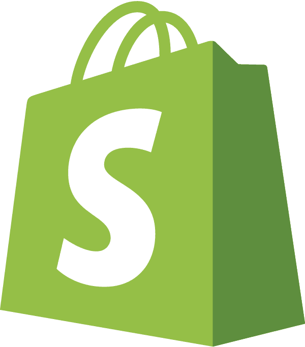 Green Shopify shopping bag logo with a white letter S.