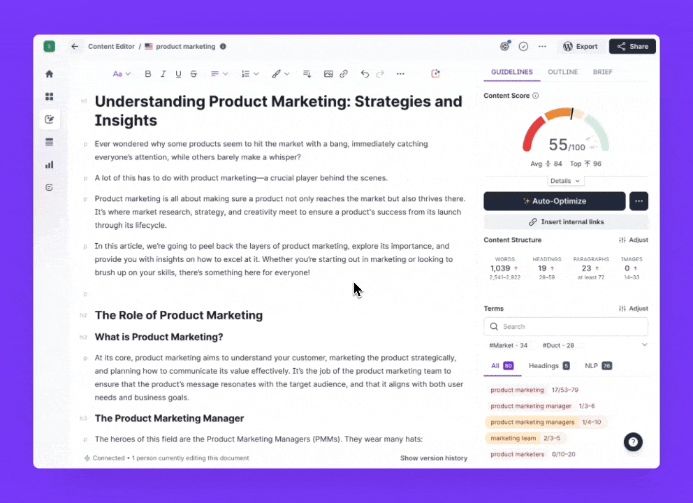 Surfer SEO Auto-optimize 