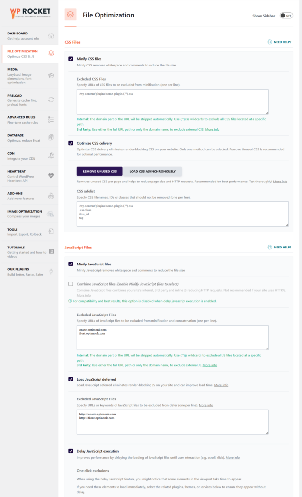 WP Rocket File Optimization Tab - CyberNaira WP Rocket File Optimization Tab